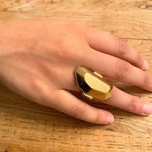 VITA FEDE LARGE GOLD-PLATED NUGGET RING SZ 8